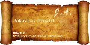 Jakovics Arnold névjegykártya